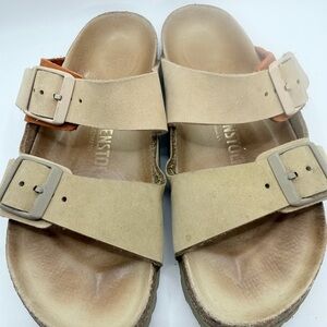 Birkenstock Tan Leather Footbed Sandals